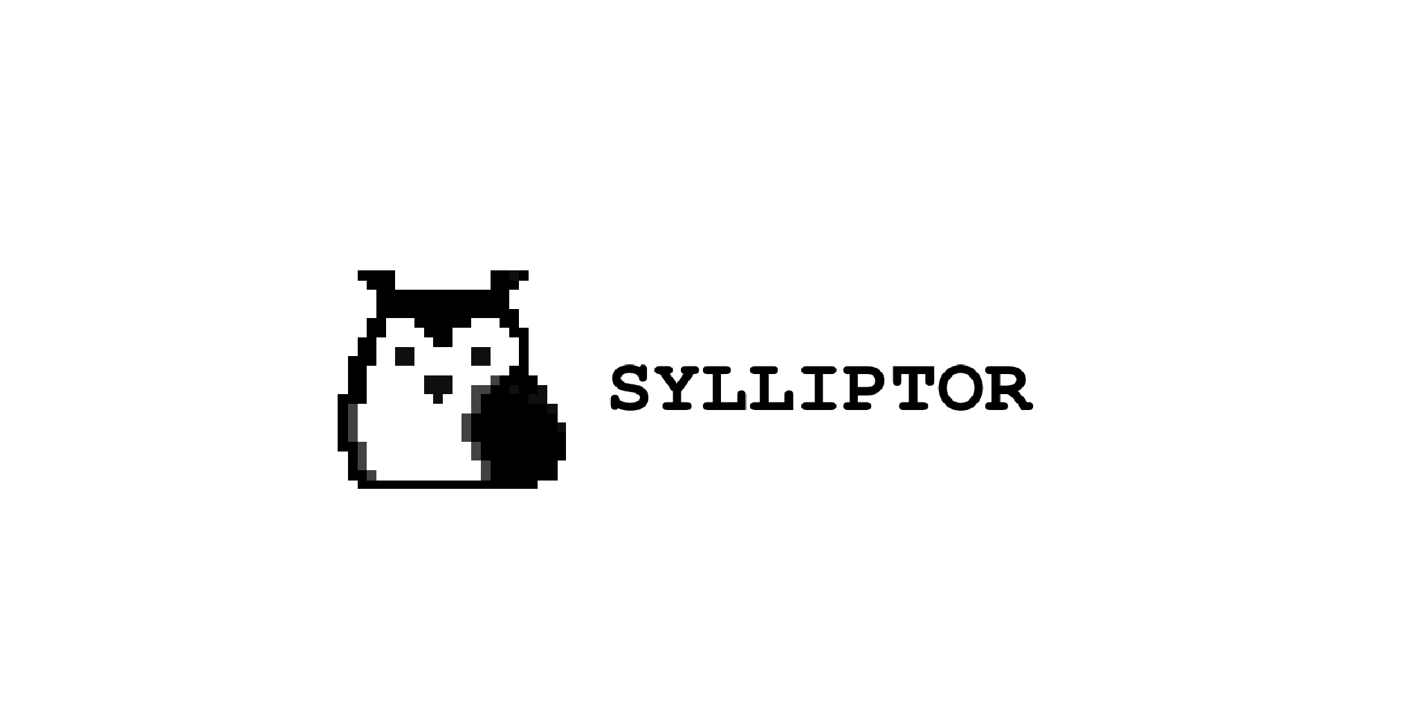 Sylliptor logo — pixel-art owl with the SYLLIPTOR wordmark